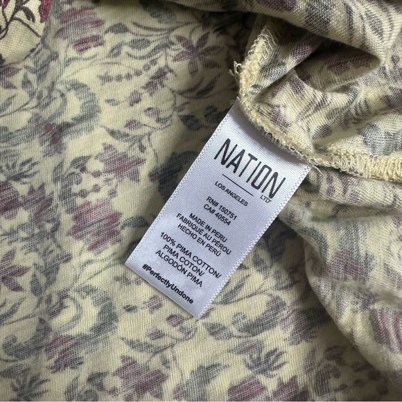 NATION LTD dallyce romance tee in vintage fleur Medium yellow floral cottagecore - Picture 14 of 14